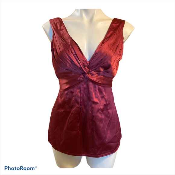 - BCBGMaxAzria fuchsia satin blouse - Picture 1 of 10